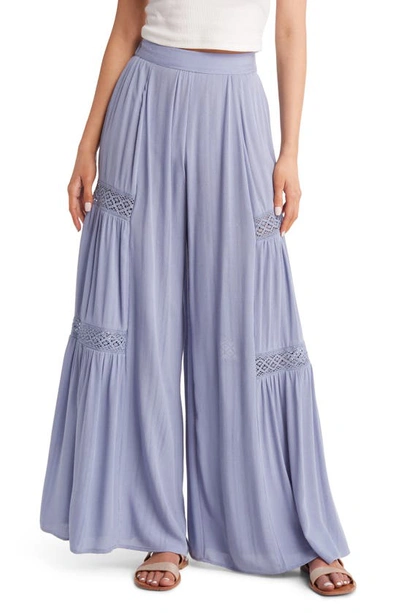 Rip Curl Juniors' Alira Crochet-trim Pants In Blue