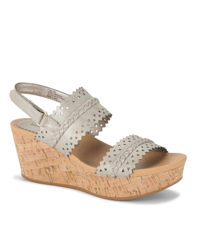 Baretraps Rene Womens Cork Platform Wedge Sandals In White