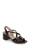 Wonders Block Heel Sandal In Black Leather