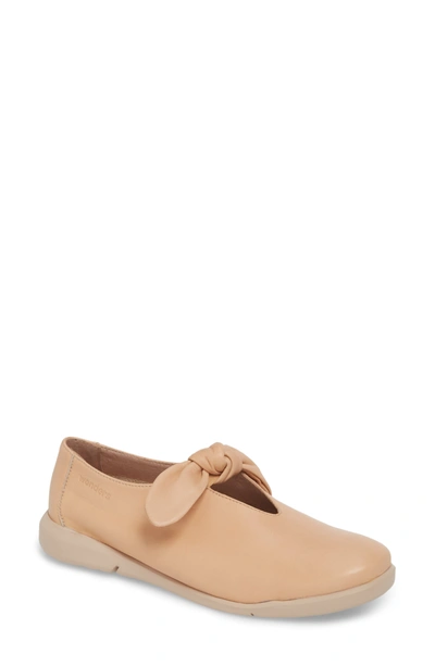 Wonders Knotted Mary Jane Flat In Palo Beige Leather