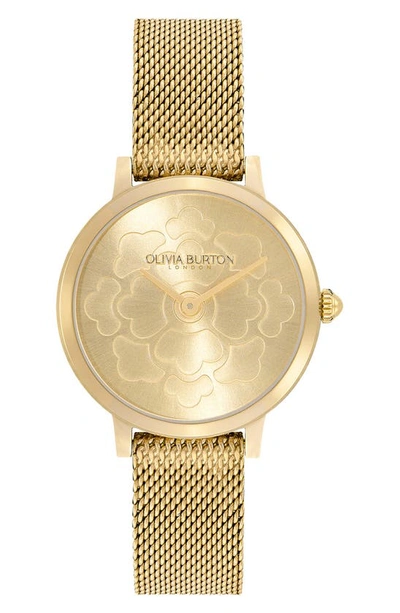 Olivia Burton Women's Ultra Slim Floral Ion Plated Gold-tone Steel Watch 28mm
