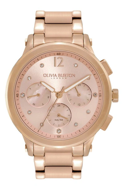 Olivia Burton Women's Sports Luxe Ion Plated Carnation Gold-tone Steel Watch 38mm