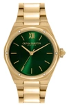 Olivia Burton Women's Sports Luxe Hexa Ion Plated Gold-tone Steel Watch 33mm In Green/gold