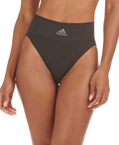 Adidas Originals Intimates Women's Active Seamless Micro Stretch High Waist Thong Underwear 4a1h01 In Black