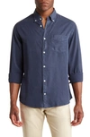 Nn07 Arne Button-down Collar Linen Shirt In True Blue