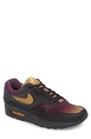 Nike Air Max 1 Premium Sneaker In Anthracite/ Gold/ Pro Purple