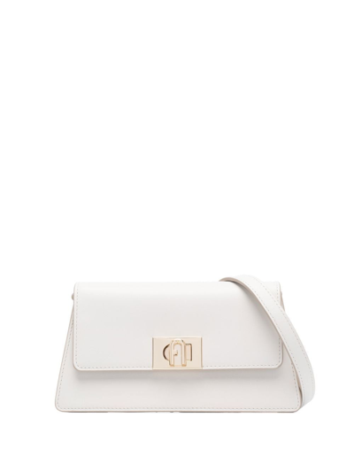 Furla Logo Twist-lock Shoulder Bag In White