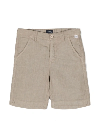 Il Gufo Kids' Logo-tag Casual Shorts In Beige