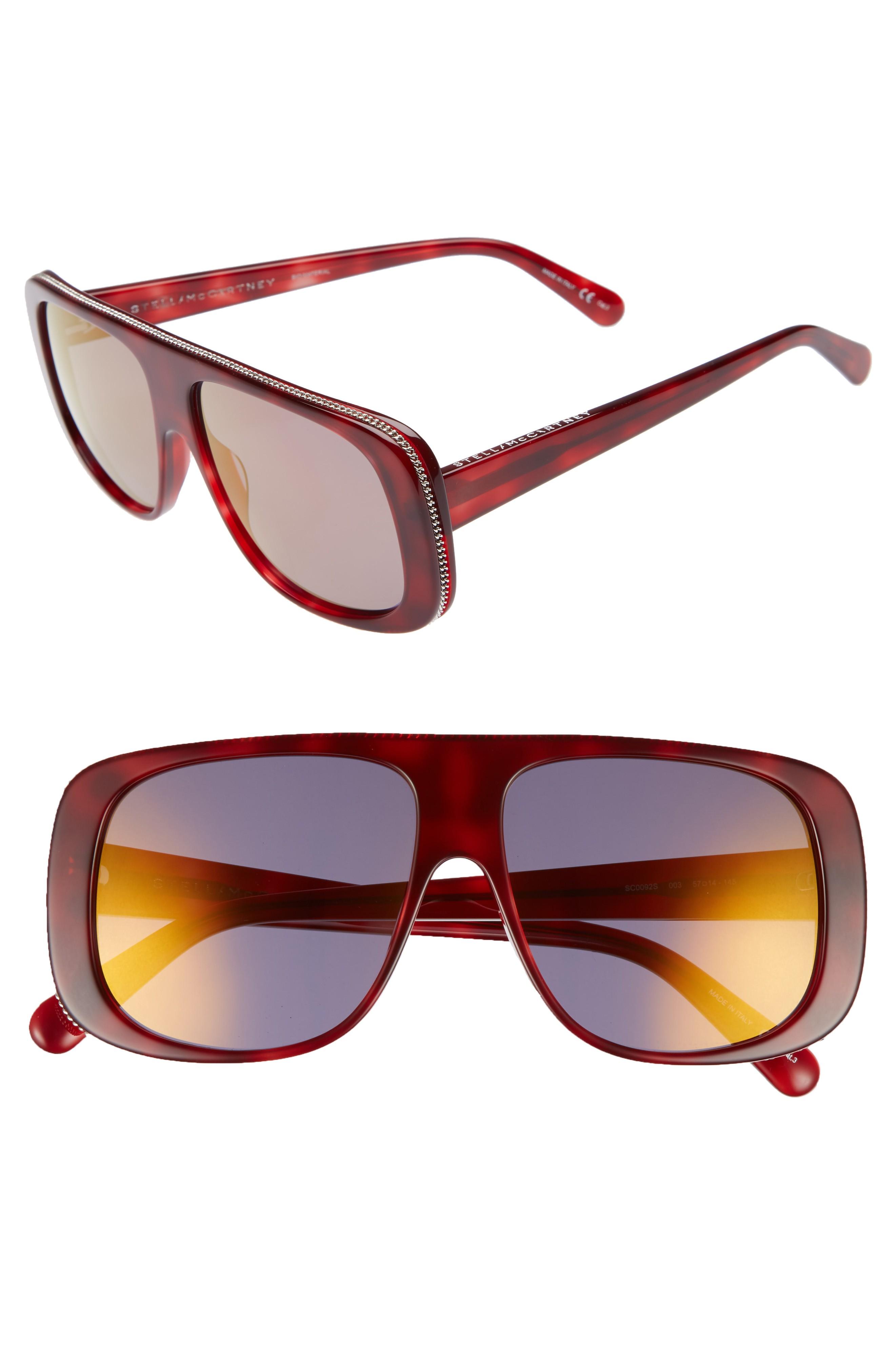 Stella Mccartney 57mm Flat Top Sunglasses In Avana | ModeSens
