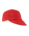 Eric Javits Mondo Woven Squishee Cap In Red