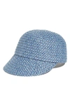 Eric Javits Mondo Woven Squishee Cap In Denim