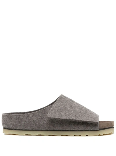 Fear Of God Open-toe Suede Slides In Grey