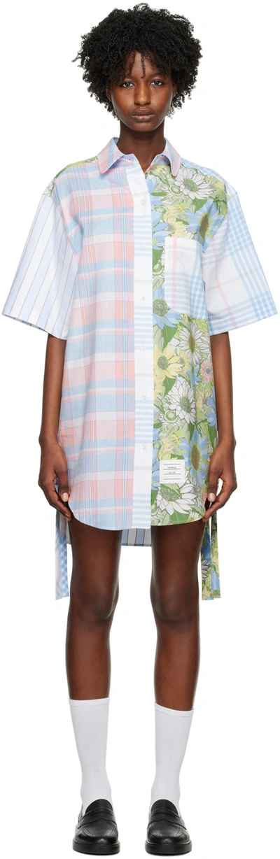 Thom Browne Floral-print Shirtdress In Pink