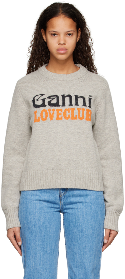 Ganni Pullover Knit In Grey