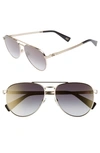 Marc Jacobs 59mm Mirrored Aviator Sunglasses - Gold