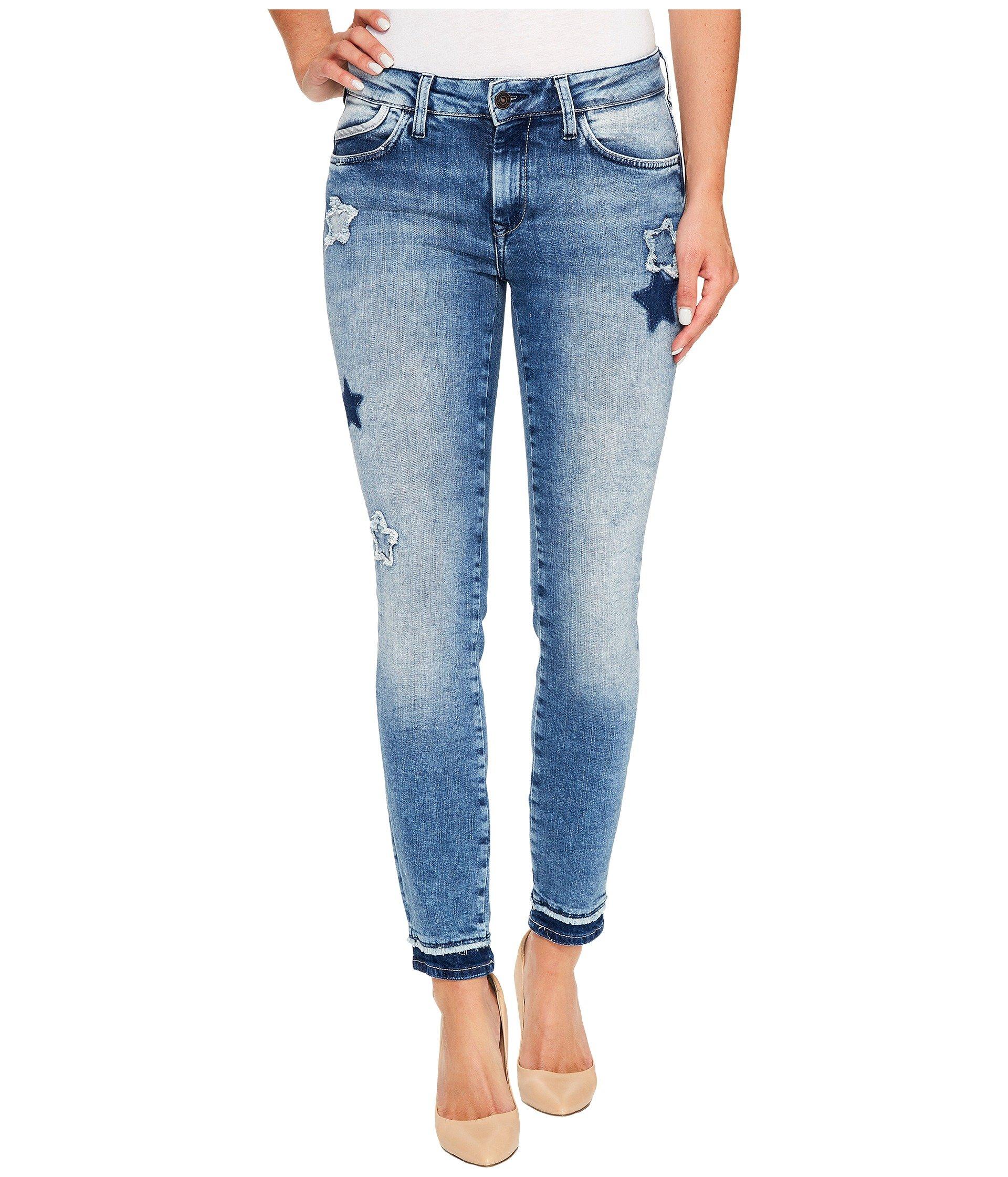 Mavi Jeans Adriana Mid-rise Super Skinny Ankle In Patchoff Star ...