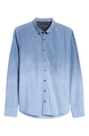 Stone Rose Long Sleeve Stretch Button-down Shirt In Navy