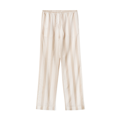 Totême Press-creased Drawstring Trousers In Sand Dune,white