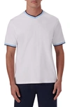 Bugatchi Tipped V-neck Cotton T-shirt In White