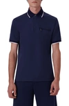 Bugatchi Solid Pima Cotton Zip Polo Shirt In Navy