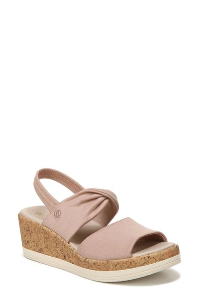 Bzees Remix Slingback Wedge Sandal In Brown Fabric