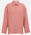 S Max Mara Long-sleeve Linen Shirt In Pink