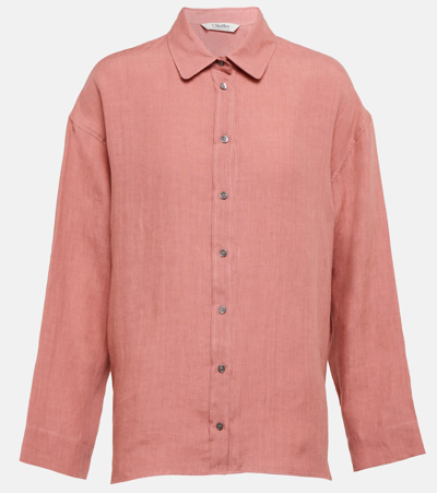 's Max Mara Canard Linen Shirt In Pink