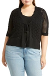 By Design Faith Crochet Cardigan In Black