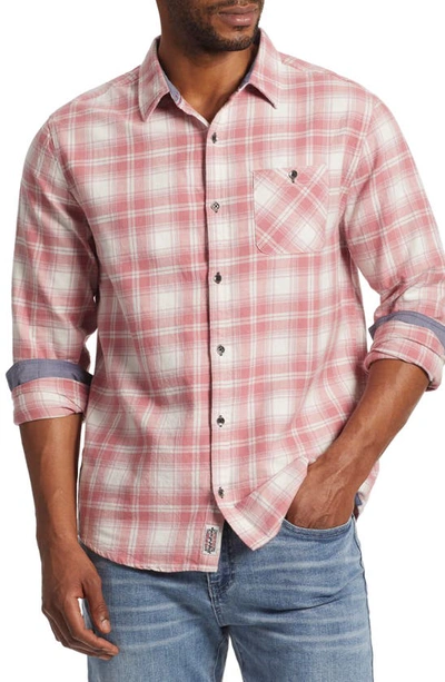 Flag And Anthem Folkston Long Sleeve Button-up Shirt In Pink