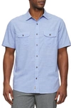 Flag And Anthem Cullman Double Pocket Button-up Shirt In Light Blue