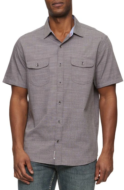 Flag And Anthem Cullman Double Pocket Button-up Shirt In Charcoal