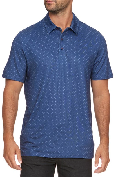 Flag And Anthem Bismarck Dot Print Performance Polo In Navy Combo