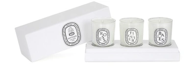 Diptyque Mini Baies (berries), Figuier (fig) & Roses Candle Discovery Set, 3 X 2.4 Oz.