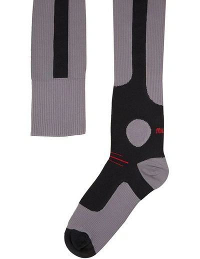 Miu Miu High Rise Socks In Black/ardesia/red