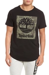 Timberland Camo Logo T-shirt In Black
