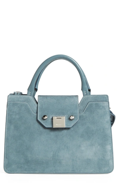 Jimmy Choo Small Rebel Suede Tote - Blue In Dusk Blue/ Dusk Blue