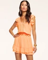 Ramy Brook Lola Ruffle Mini Dress In Peach