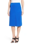 Ming Wang Straight Skirt In Patriot Blue
