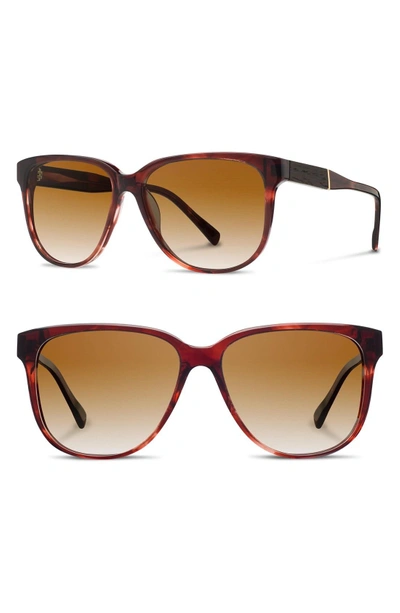 Shwood 'mckenzie' 57mm Polarized Sunglasses - Sangria/ Ebony/ Brown Polar