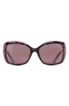Maui Jim Orchid 56mm Polarizedplus2® Square Sunglasses In Tortoise Raspberry/ Rose
