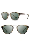 Shwood 'ainsworth' 49mm Polarized Sunglasses - Tortoise/ Silver/ G15 Polar