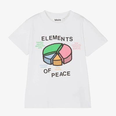 Molo Babies' White Organic Cotton Graphic T-shirt