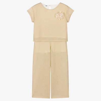 Ido Junior Kids'  Girls Gold Lurex Trouser Set