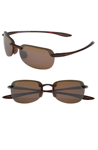 Maui Jim Sandy Beach 55mm Polarizedplus2® Semi Rimless Sunglasses In Brown/brown