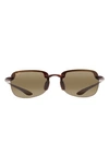 Maui Jim Sandy Beach 56mm Polarizedplus2® Semi Rimless Sunglasses In Brown/brown