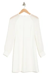 Calvin Klein Long Chiffon Sleeve A-line Dress In Cream