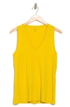 Madewell V-neck Cotton Tank In Gilded Chartreuse