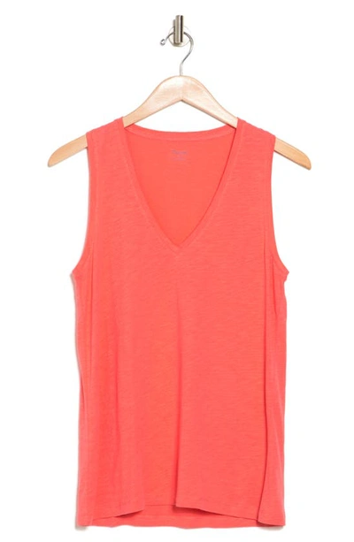Madewell V-neck Cotton Tank In Sundrenched Tulip