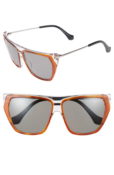 Balenciaga 58mm Gradient Sunglasses - Havana Crys/ Ruthenium/ Grn