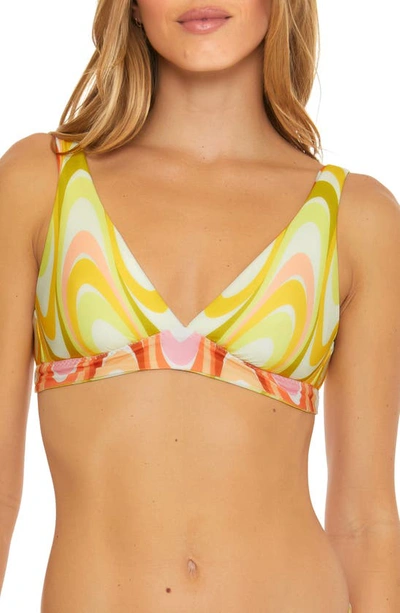 Becca Whirlpool Reversible Bikini Top In Multi